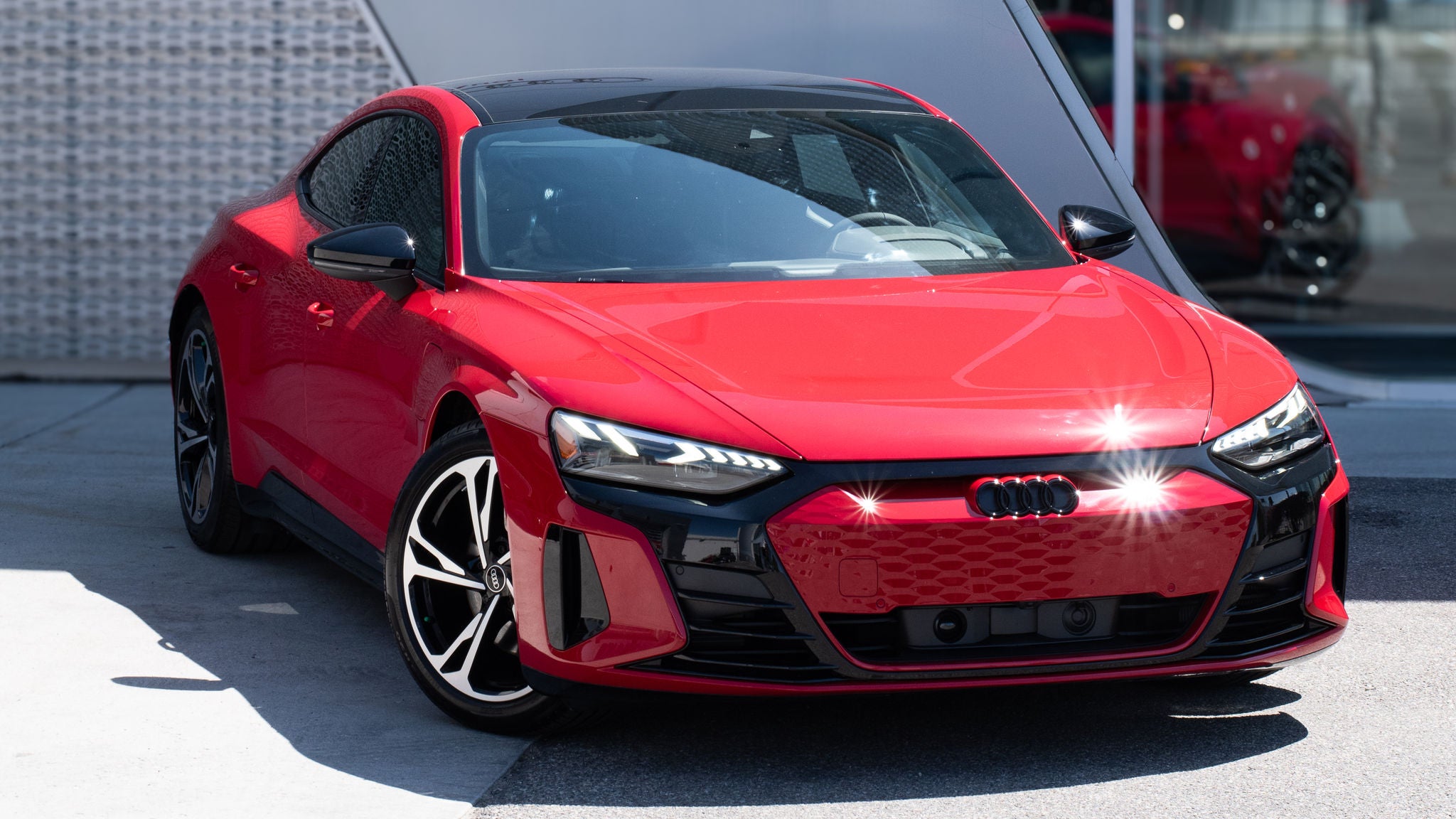 three quarter view for of the etron GT Specials