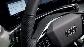 Close-up view of the steering wheel of the 2026 Audi Q3.