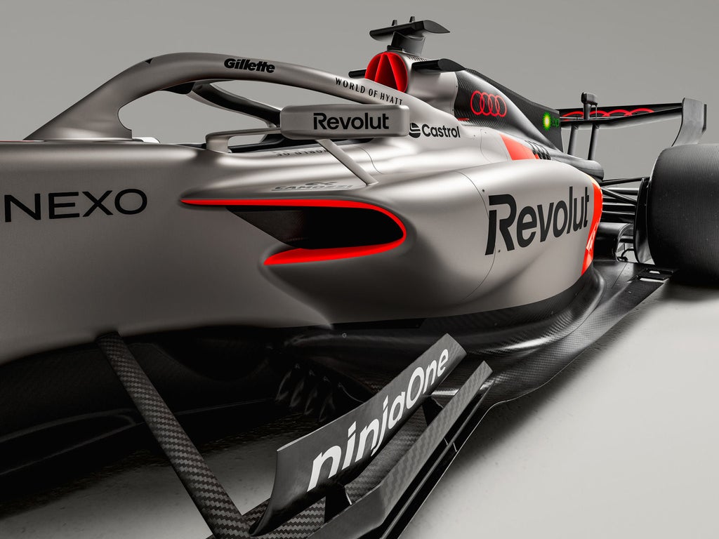 Close-up detail of the front of the Audi R26 Concept.