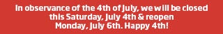 July 4th Hours