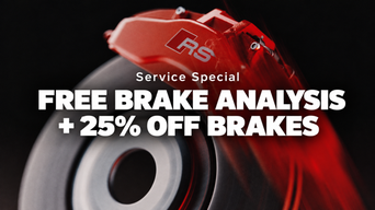 Free Brake Analysis + 25% Off Brakes — Audi RS brake caliper and rotor
