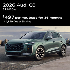 2026 Q3 S LINE  Quattro: Lease for $497 per month for 36 months with $4,899 due at signing  