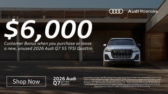 Front profile view of a 2026 Audi All-new Q7 quattro