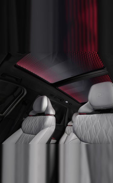 Audi Q9 interior with quilted second-row captain’s chairs