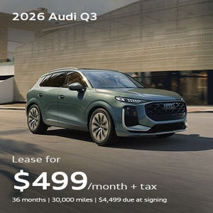 front facing 2026 Audi Q3 driving