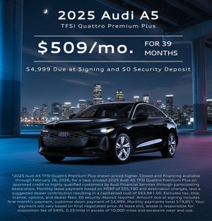 Front angle view of an Audi