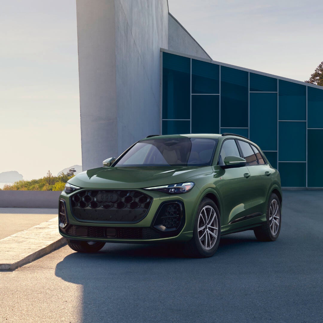 2026 Audi Q5 Exterior Parked In Front Of Glass Wall
