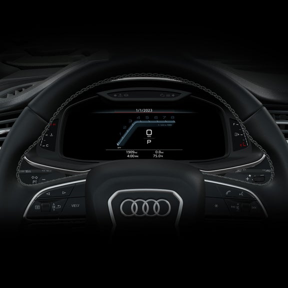 Close-up of the virtual cockpit in the Audi Q7.