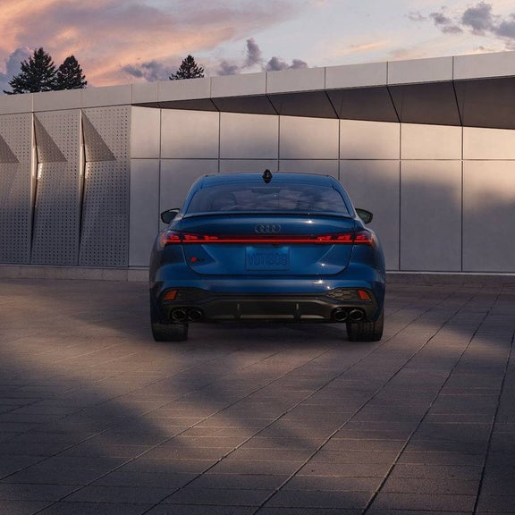 2026 Audi S5 Sportback rear view with full-width taillight design