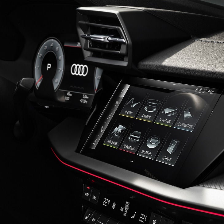 Close up on the Audi MMI Screen.