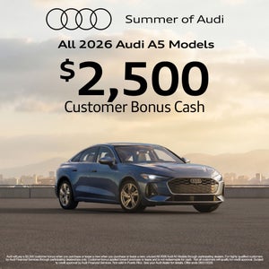 Side and front view of Audi 2026 A5 Quattro
