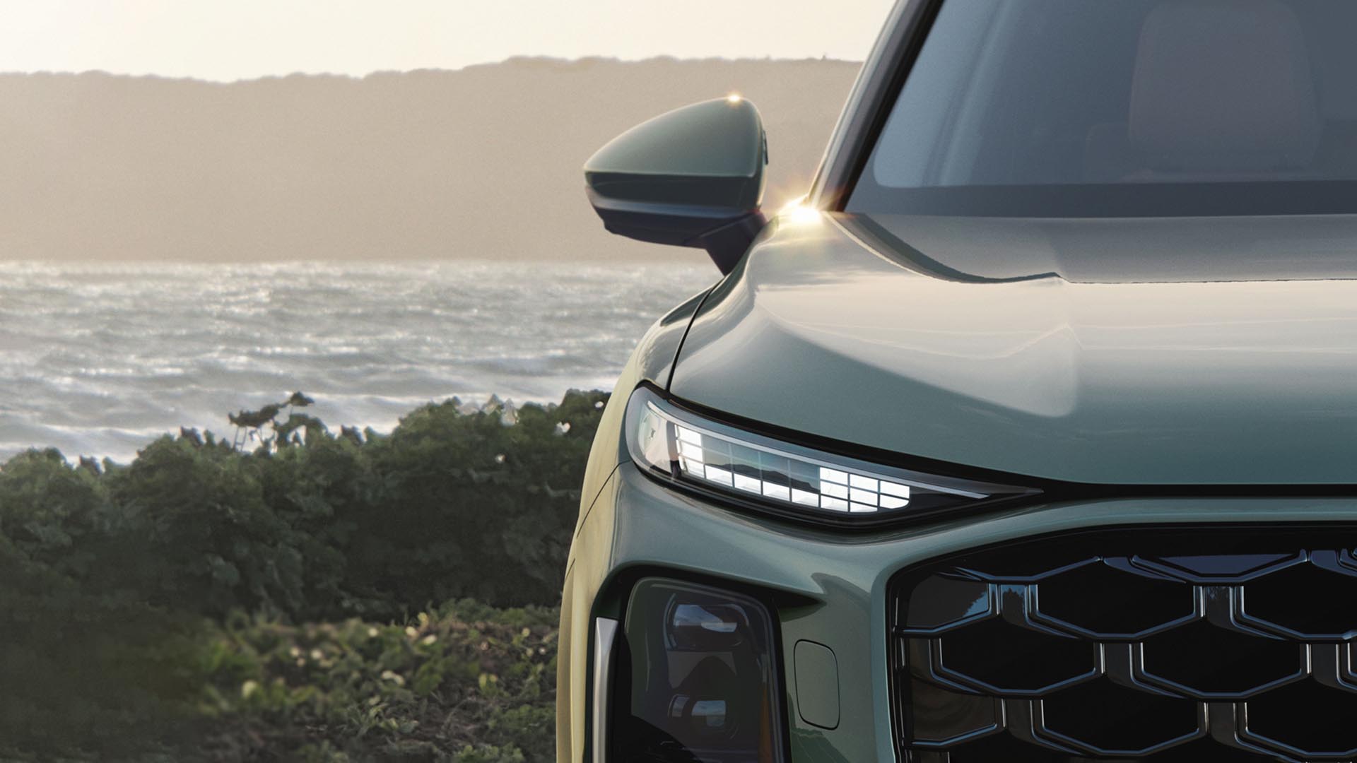 2026 Audi Q3 partial front grille shot