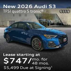 New 2026 Audi S3 TFSI quattro S tronic® Lease starting at $747/mo. for  48 mos $5,499 Due at Signing
