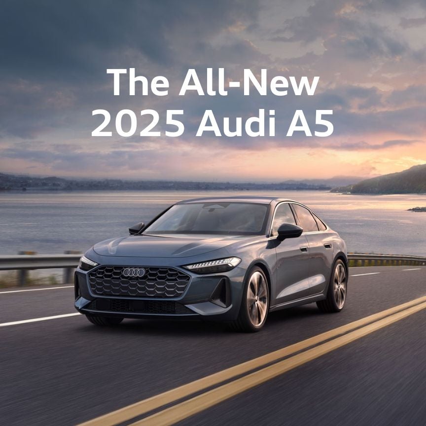 image of a 2025 Audi A5 driving on the highway