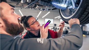 audi vehicle under inspection