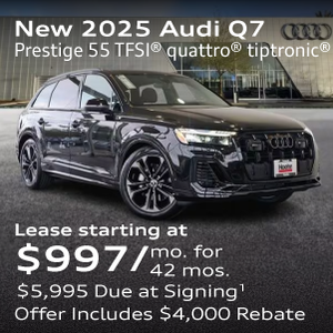 New 2025 Audi Q7 Prestige 55 TFSI® quattro® tiptronic® Lease starting at $997/mo. for  42 mos.