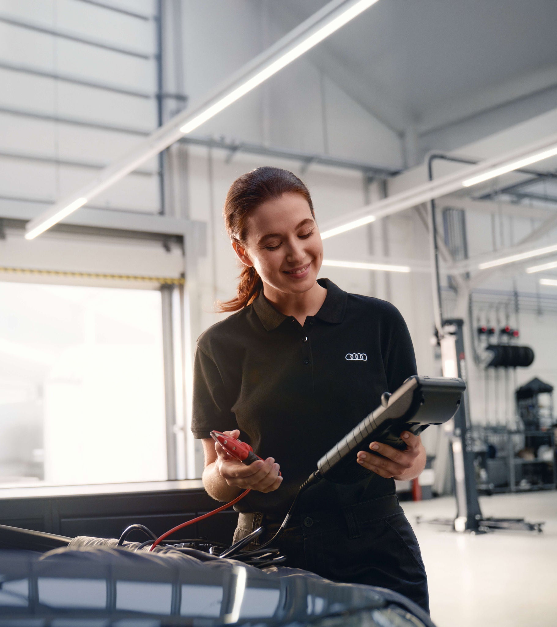 Insurance rep speaking to happy couple