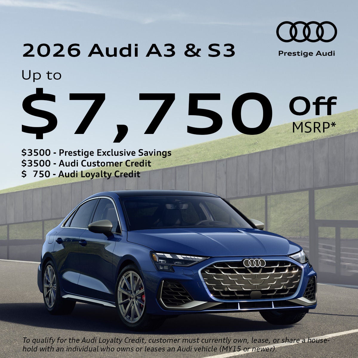 2026 Audi A3 & S3 - $7750 Off MSRP