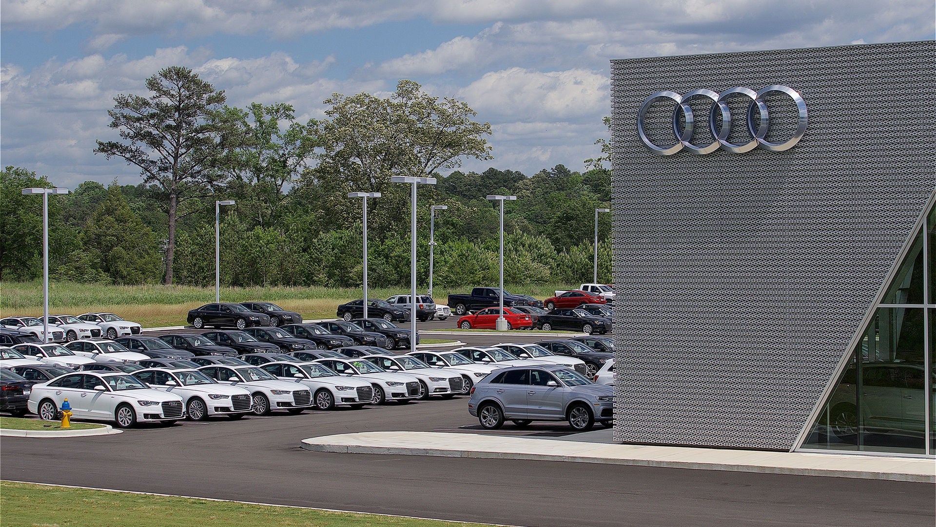 Exterior view of the Audi Birmingham dealership.