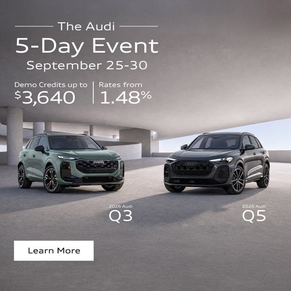 Audi Q3 and Q5 lined up.