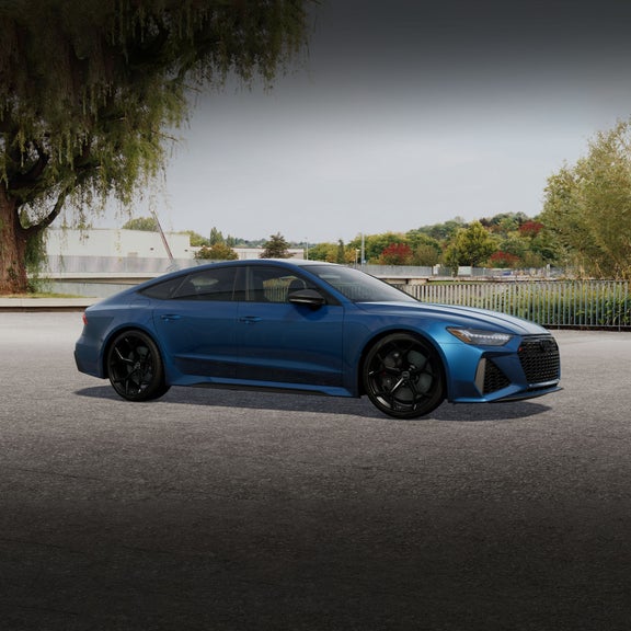 Side profile of the Audi RS 7 performance parked.