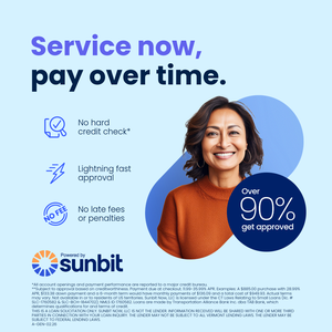 Sunbit graphic explaining service now, pay over time