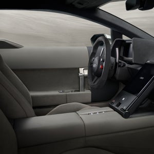 Interior view of the front cockpit in the Audi Nuvolari.