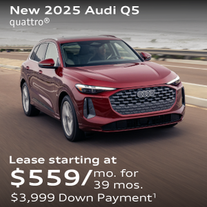 New 2025 Audi Q5 quattro® Lease starting at $559/mo. for  39 mos. $3,999 Down Payment