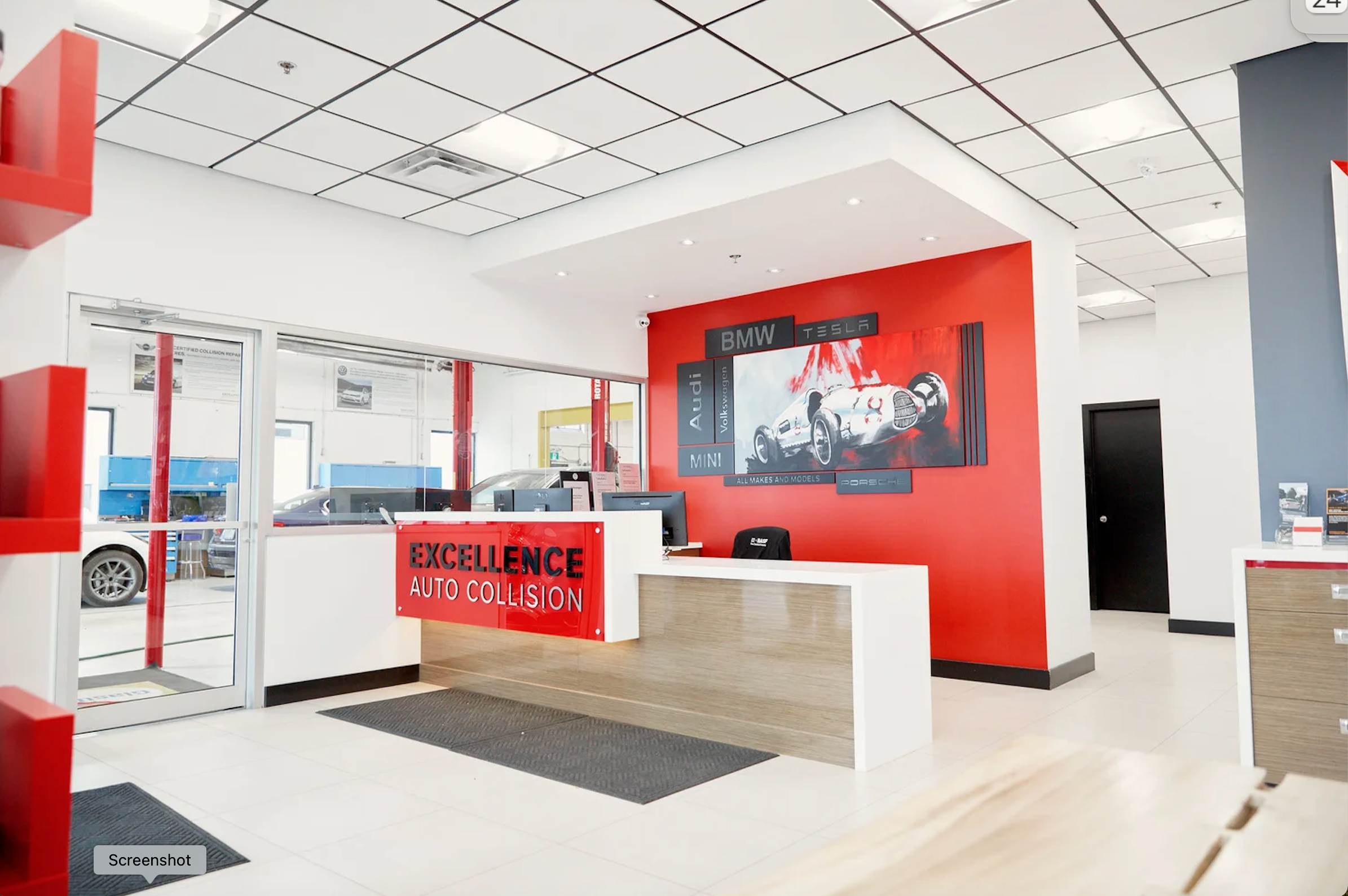 Reception Desk at Excellence, Certified Audi Collision Repair Partner