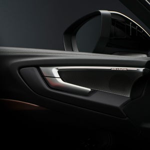 Close-up of the Bang & Olufsen speakers in the Audi A5.