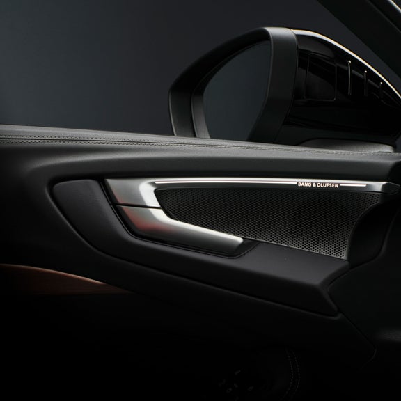 Close-up of the Bang & Olufsen speakers in the Audi A5.