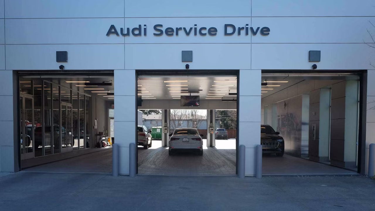 Exterior of an Audi Service Drive Centre.
