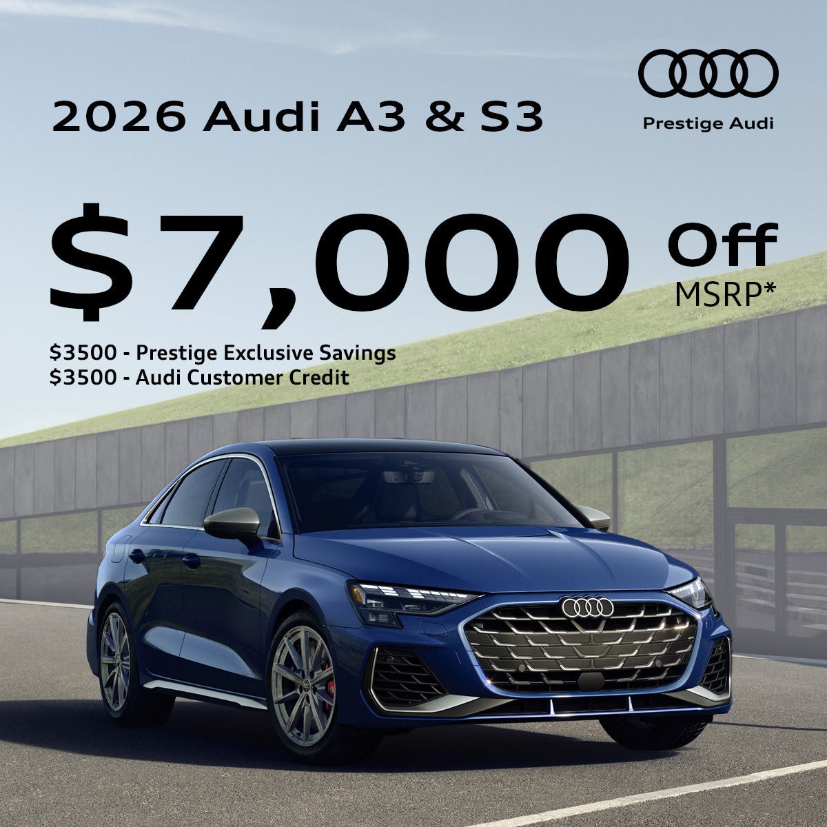 2026 Audi A3 & S3 - $7000 Off MSRP