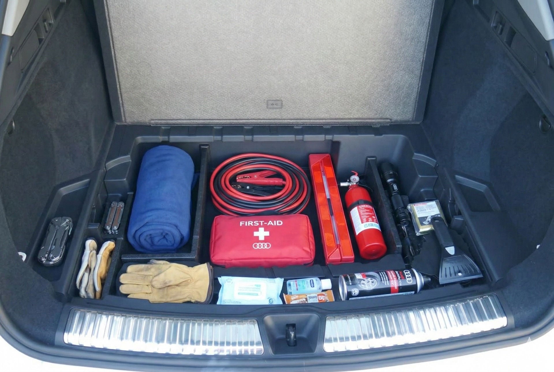 Interior view of the 2026 Audi Q5 showing multiple screens lit up on the dash