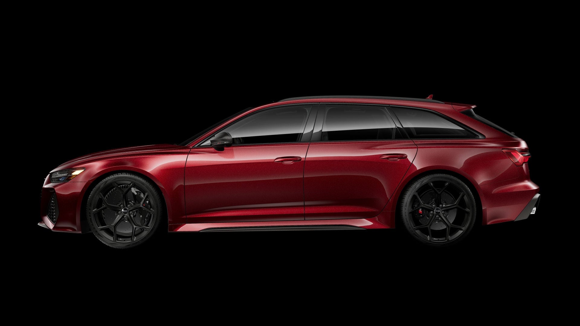 Side-view of an Audi RS 6 Avant model.