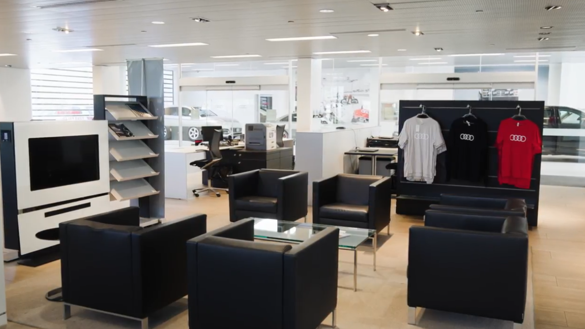 View of Audi dealership.