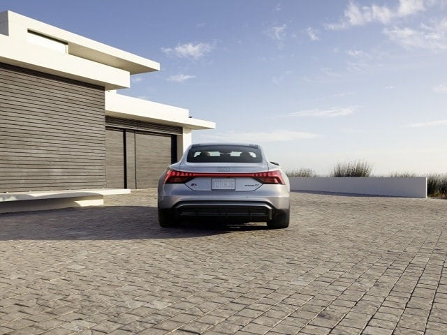 Rear view of Audi e‑tron GT EV