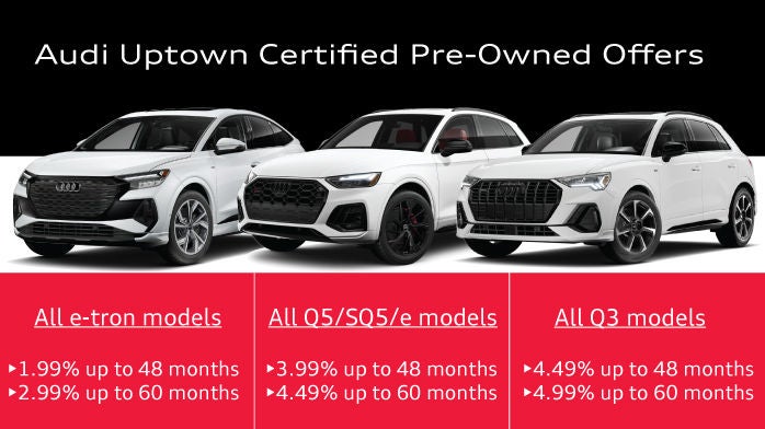 Certified Pre Owned Audi e-tron, Q5 and Q3