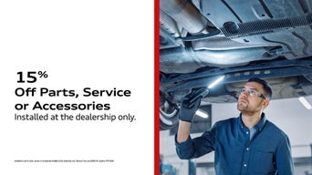 15% off parts, service, or accessories at Audi Augusta