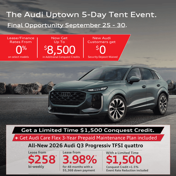 It's time for an Audi, Exclusive white tent event