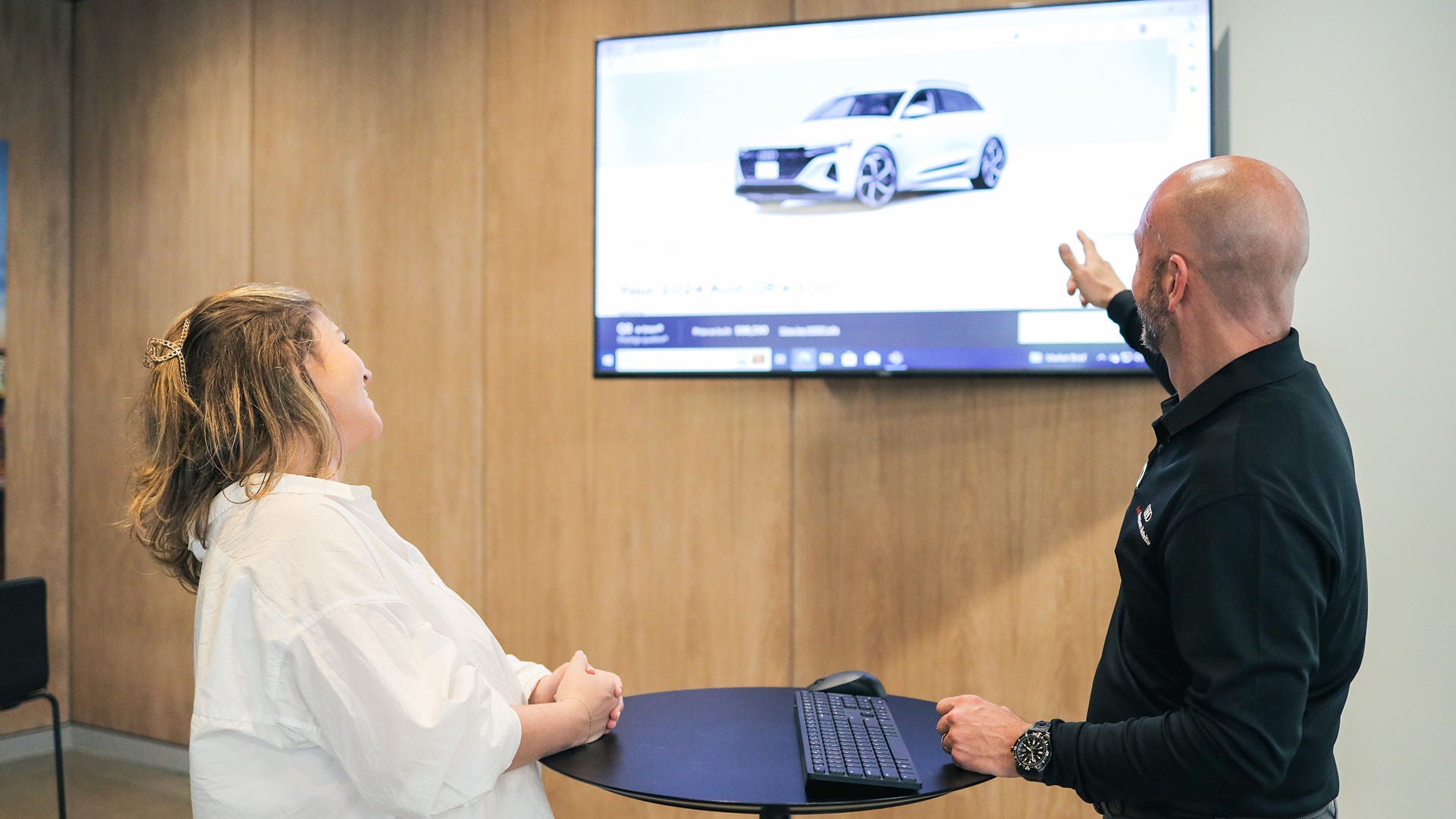 Left profile view of an Audi q8 vehicle parked.