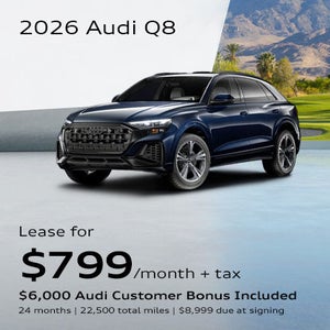 Side angled profile of 2026 Audi Q8