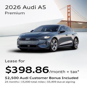 front facing 2026 Audi A5 Premium line driving