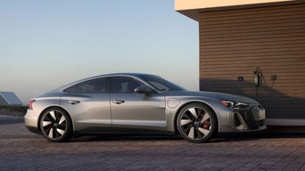 Front side view of an Audi S e-tron GT parked