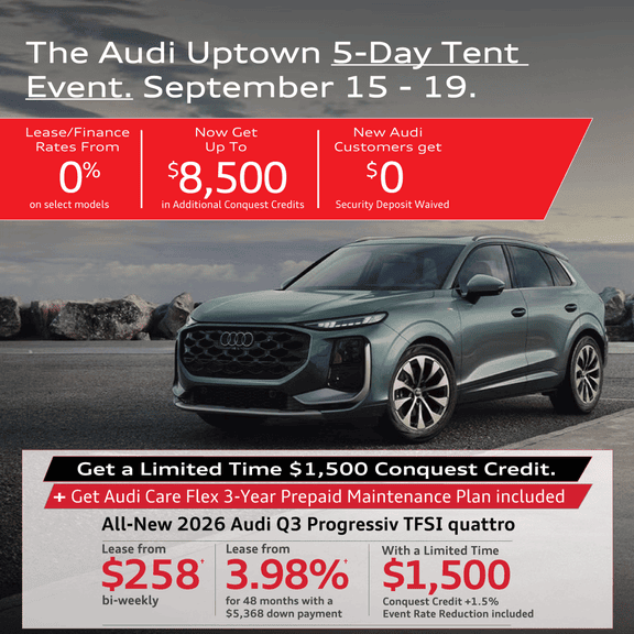 It's time for an Audi, Exclusive white tent event