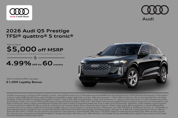 2026 Audi Q5 APR Offer in Little Rock, Arkansas
