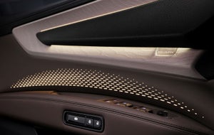 Ambient interior lighting and Bang & Olufsen speaker detail in the 2027 Audi Q9.