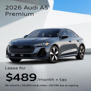 Side angled profile of 2026 Audi A5 Premium