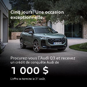 Le tout nouvel Audi Q3 2026 / Cinq jours. Une occasion exceptionnelle.
