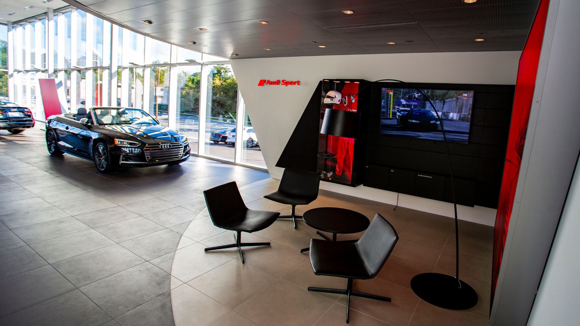 Audi dealership interior.